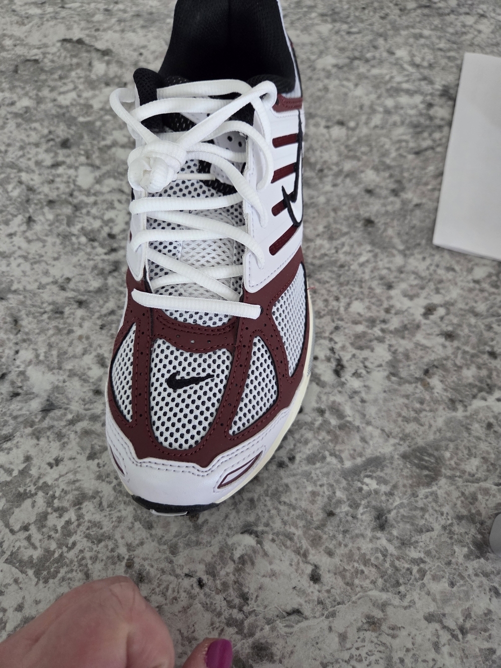 New Nike Air Pegasus Women’s White and Burgundy /brown Athletic Sneakers Sz W9 - Picture 3 of 12